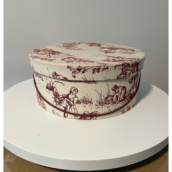 Vintage Martha Barclay Handsewn Reproduction Nesting Bandboxes set 3; S,M,L Pink - Picture 8 of 17